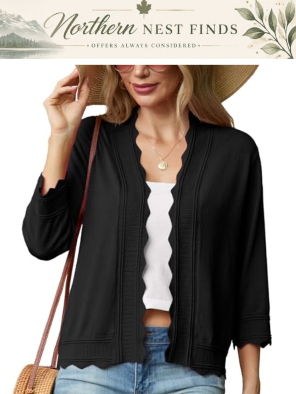 GRECERELLE Womens Lightweight Summer Cardigan Open Front Cropped Knit Shrug